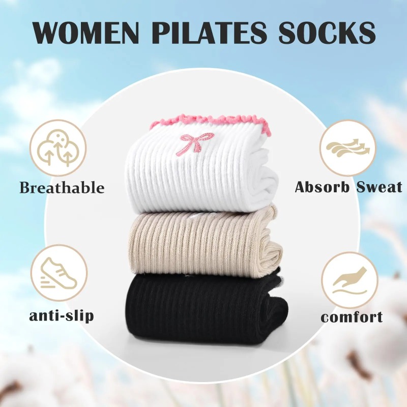 Yoga & Fitness Center - Professional Yoga Socks, Cotton Strap Silicone