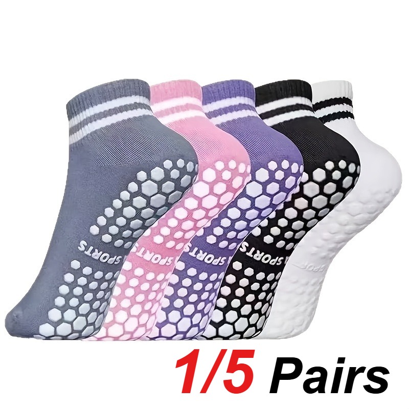 Yoga & Fitness Center - 1/5 Pair Women's Silicone Anti Slip