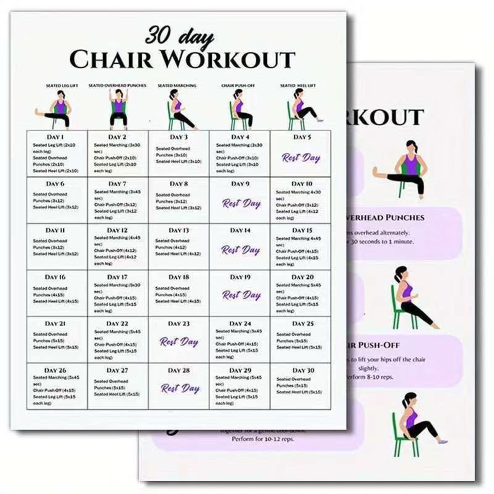 6 Pieces 30-Day Chair Exercise - огляд і ціна Yoga Fitness Wallpaper