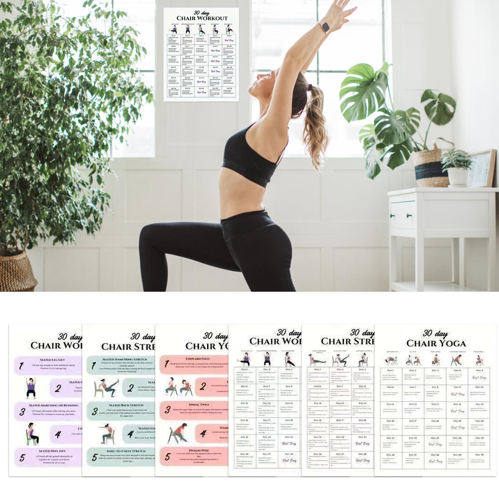 6 Pieces 30-Day Chair Exercise - огляд і ціна Yoga Fitness Wallpaper