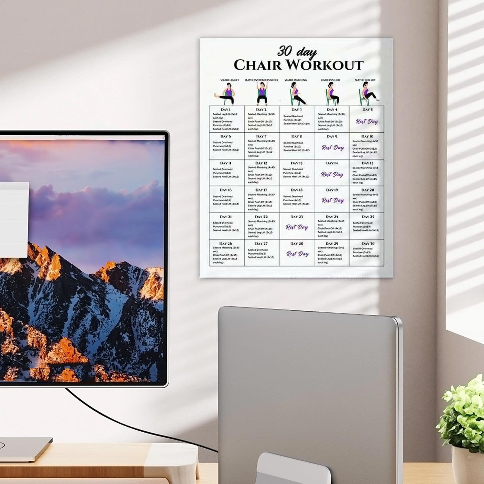 6 Pieces 30-Day Chair Exercise - огляд і ціна Yoga Fitness Wallpaper